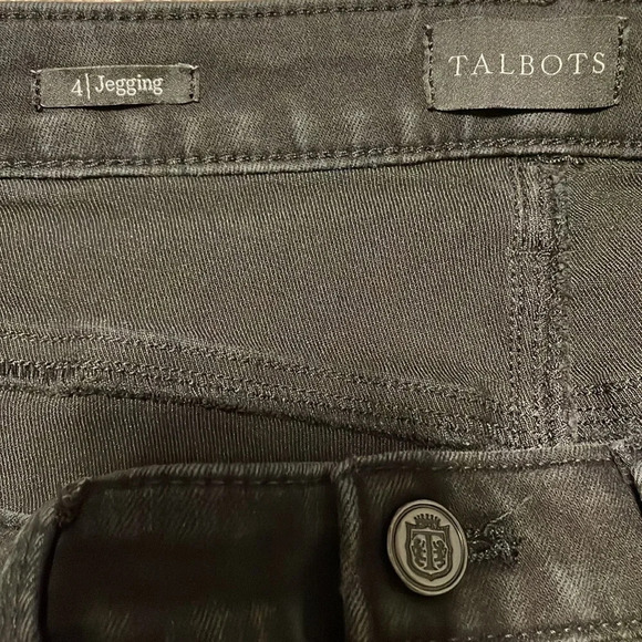 Talbots Black Denim Jegging Rhinestone Ankle Buttons 4 - Picture 8 of 13